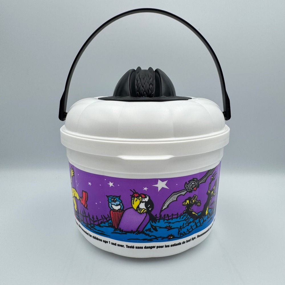 Vintage 1993 McDonalds Halloween Bucket Pail Bat Lid Ronald Grimace Hamburglar